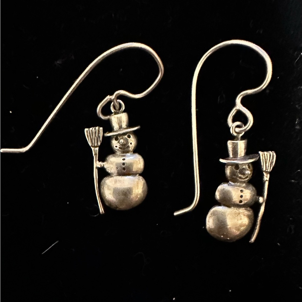 GFMW‎ Sterling Silver Snowman Dangle Earrings